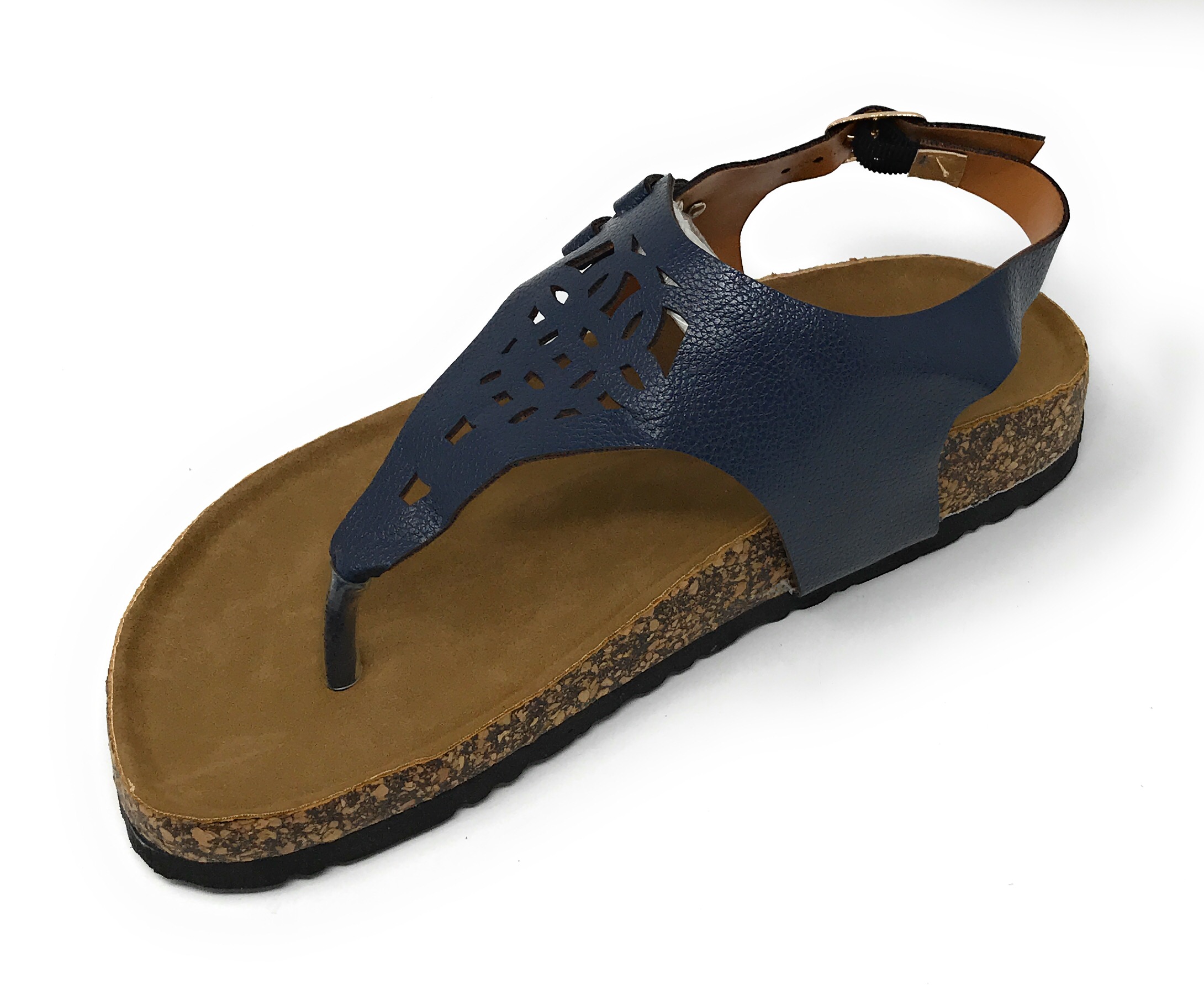 Victoria K Women's Laser Cut Out Cork Sandals
