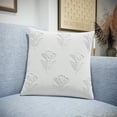 thumbnail image 6 of Beautiful Floral Pleated Cotton Decorative Pillow by Drew Barrymore, 20" x 20", White, 6 of 8