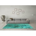 thumbnail image 3 of Ahgly Company Indoor Square Oriental Turquoise Blue Industrial Area Rugs, 3' Square, 3 of 4