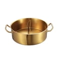 thumbnail image 1 of Olla de sopa de un solo fondo, cocina de inducción de acero inoxidable, olla de pato mandarín universal, olla caliente dorada espesa de gran capacidad, 1 of 6