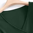thumbnail image 5 of WTXUE Women's V Neck Tops Slim Fitted T-Shirt Front Wrap Ruched Short Sleeve Tee Shirts Trendy Tight Tank Tops Business Casual Work Blouses Going Out Tops Summer Tops Blackish Green L, 5 of 7
