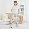 thumbnail image 6 of Kids' Pajama Pants Soft Relaxed Fit Sleep Pants Lounge Pants with Pockets Green Leaves and Pine Cones Small, 6 of 9