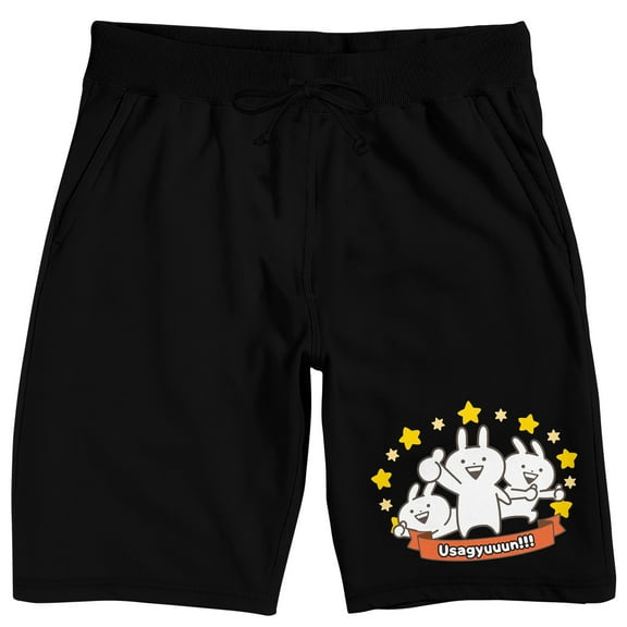 Usagyuuun Men's Black Lounge Shorts-Medium