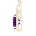 thumbnail image 2 of ANGARA Natural Vintage Style 1.6 ct Amethyst Pendant with Diamond Halo in 14K Yellow Gold for Women (Size-9x7mm) | February Birthstone, Anniversary, Jewelry Gift for Women | Natural Amethyst Necklace, 2 of 9