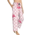 thumbnail image 2 of Daiia Cute Flamingo with Heart Women's Sleep Pant with Pockets and Drawstring,Pajama Pants-X-Large, 2 of 9