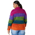 Ashley Stewart Women's Plus Size Fringed Rainbow Cable Knit Sweater ...