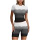 thumbnail image 1 of Blusas para Mujeres Casual Sólido Manga Corta Blusa de Cuello Redondo Y Pantalones Cortos Cintura Elástica Set de Dos Piezas, 1 of 4