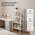 thumbnail image 2 of CEWOOS Librero Organizador Minimalista Acero al Carbono de 4 Niveles, Estante Organizador Multiusos con Baldas de Malla, Estanter&iacute;a de Libros Ideal para el Hogar, Oficina, Dormitorio (Blanc, 2 of 8