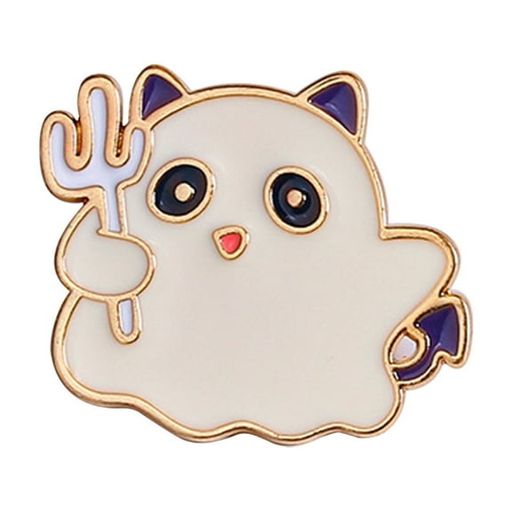 Mikilon Halloween Decorations, Pumpkin Lantern Ghost Brooch Halloween Funny Metal Badge Pin Accessories Clothes Bag Decorations, alloy, A