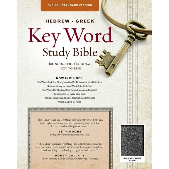 The Hebrew-Greek Key Word Study Bible : ESV Edition, Genuine Leather Black (Hardcover)