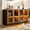 Barnwood&Brown, variant on VANACC Sideboard Buffet Cabinet with Storage, Modern Wood Glass-Buffet Cabinet with LED Light Brown