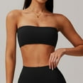 thumbnail image 2 of 2DXuixsh Women Bandeau Bra Tube Crop Shapewear Tops Strapless Cute Sexy Crop Top Sports Bra Strapless Inner Layer Fitness Tight Yoga Suit Top Black Size L, 2 of 7
