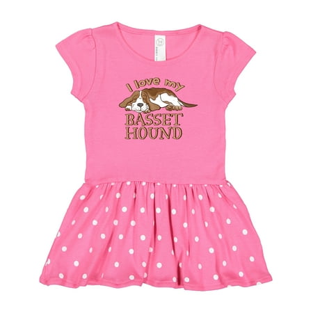 

Inktastic I Love My Basset Hound Gift Toddler Girl Dress