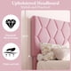 thumbnail image 5 of Rosa tamaño individual marco de cama con forrado cabecero heavy-duty platform strong wood slats no box spring noise-free fácil montaje, 5 of 6