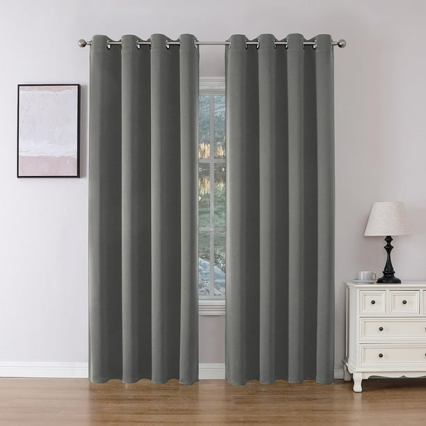 Cortinas Blackout Joydeco con aislamiento térmico, 214 x 213 cm, color gris claro