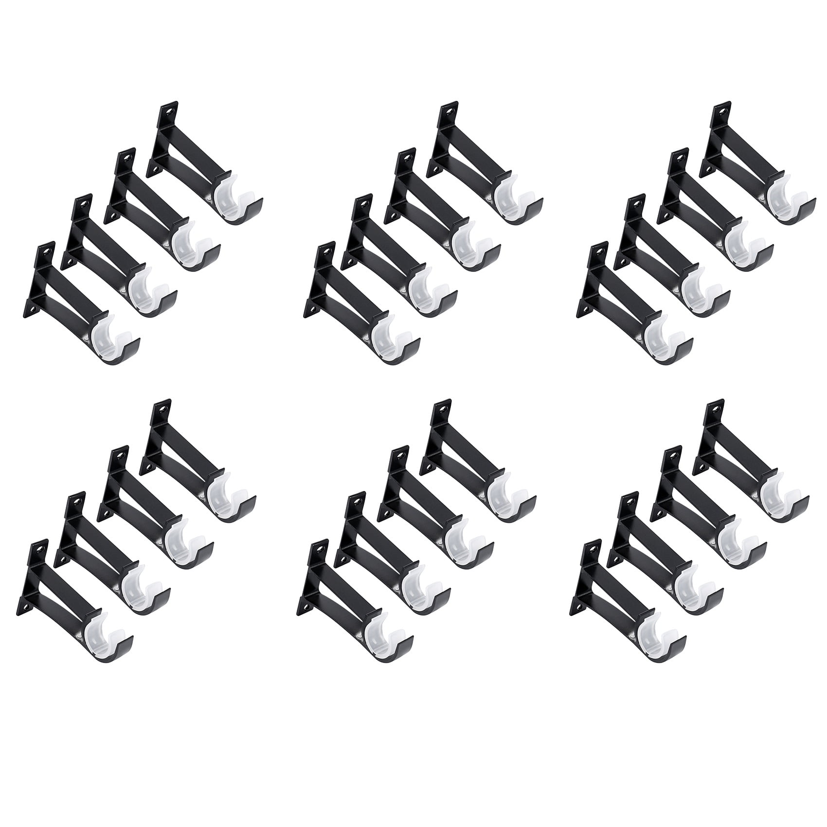 24 Pack Single Curtain Rod Brackets for Drapery Rod Aluminum Alloy