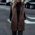 thumbnail image 2 of Manteaux d'Hiver pour Femmes Longueur Régulière Décontracté Col Montant Sans Manches Vestes Matelassées, 2 of 4