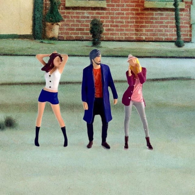 Figuras de personas en miniatura para hombres y mujeres, modelo artesanal, figuras de Diorama en miniatura para escena DIY, accesorios de fotografía, Azul Púrpura