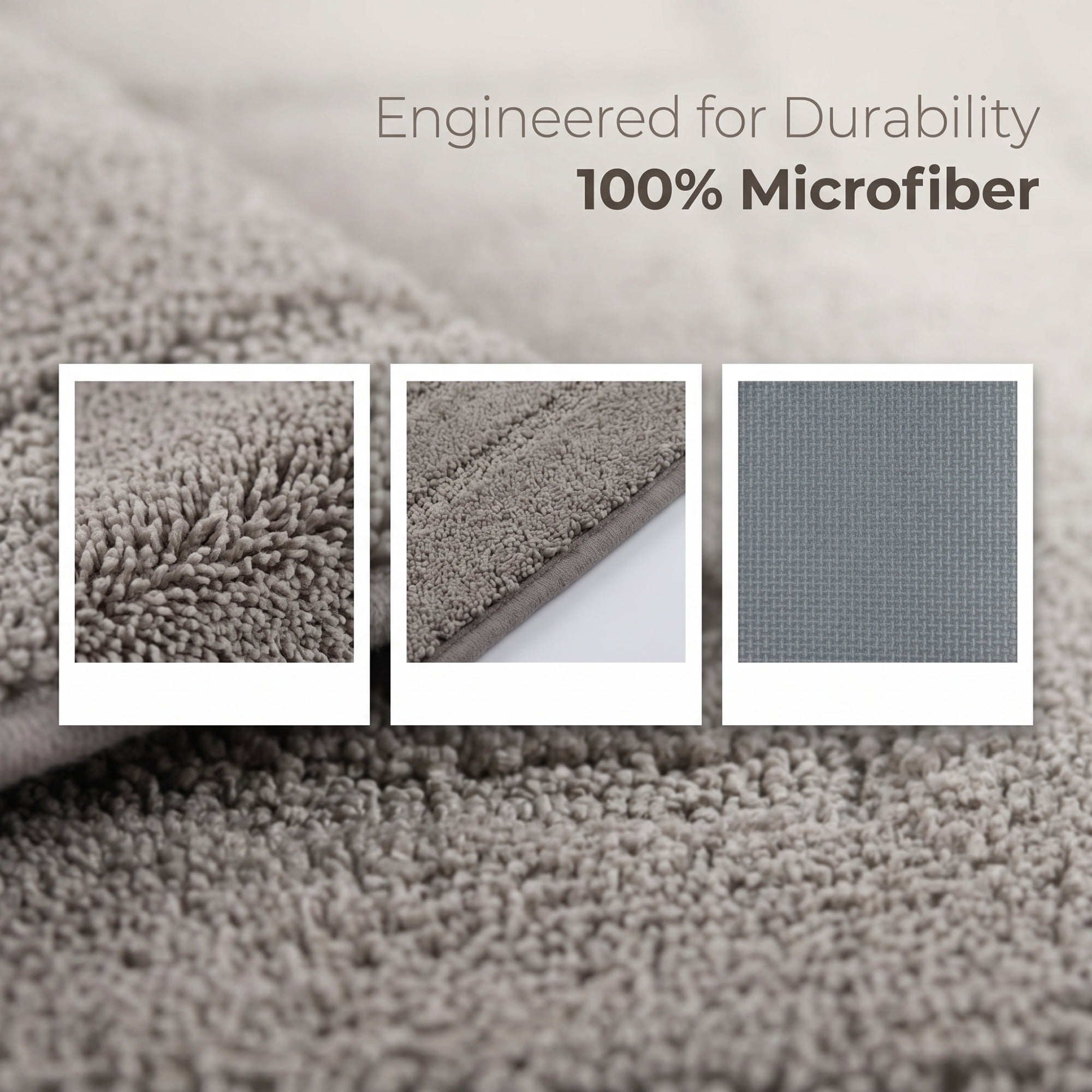 Unique Bargains Soft Non Slip Absorbent Shaggy Microfiber Bathroom Rug Khaki 24" x 16"