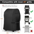thumbnail image 2 of Grill Cover, 40-inch Heavy Duty 300D Oxford Waterproof Windproof UV Resistant BBQ Gas Cover for Outdoor Barbecue Fit Most Brands , Brinkmann, Char Broil, Holland, 2 of 5