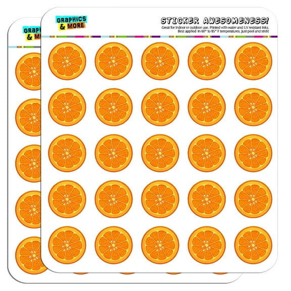 Orange Slice 1" Scrapbooking Crafting Stickers