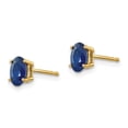 thumbnail image 2 of Auriga 14k Yellow Gold Sapphire Stud Earrings for Women(L- 6mm, W- 4mm), 2 of 5