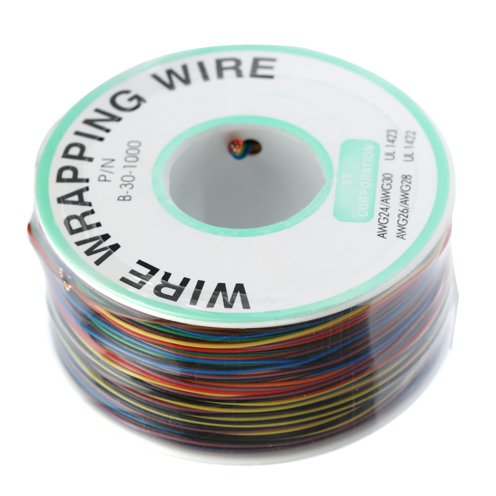 Baugger Carrete de envoltura de alambre 250M 8-Wire Color Insulated 30-1000 30Awg Wire Wrapping Wrap Reel Wrap