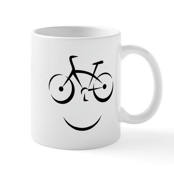 CafePress - Bike Smile Mug - 11 oz Ceramic Mug - Novelty Coffee Tea Cup