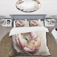 thumbnail image 2 of Designart "Poppy Flowers in Pink and Gold Glamour I" Floral & Botanical Bedding Covert Set - Poppy Pink Floral Bed Set With 2 Shams, 2 of 6