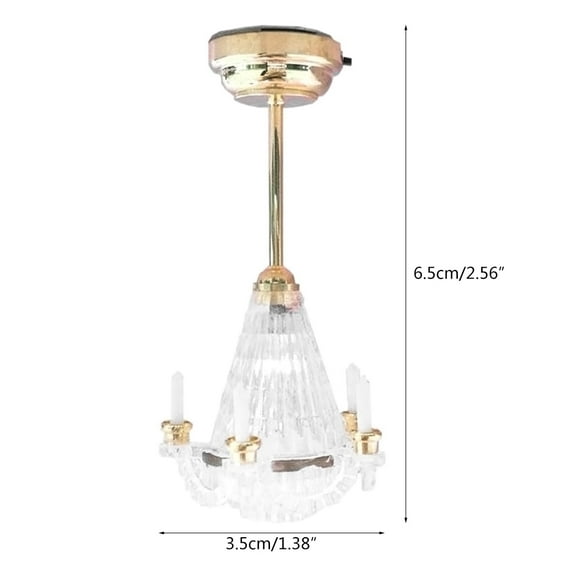 ✪ 1:12 Dollhouse Miniaturescale Ceiling Light Candles LED Lamp Battery Operated