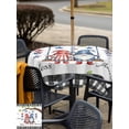 thumbnail image 5 of Outdoor Tablecloth with Umbrella Hole for Patio/Picnic/Party/Camping, Independence Day Gnomes Waterproof Table Cloth Square Cover Washable, Red Blue Star 250th Anniversary (54"x 54"), 5 of 9