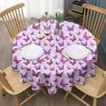 thumbnail image 3 of Pink Butterfly Purple Wing Pattern Round Tablecloth 60"x60",Wrinkle Wipeable Table Cloth for Kitchen Dining Room Picnic Patio Party, 3 of 6