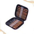 thumbnail image 3 of 1 Set of 20Pcs Practical Crochet Hook Bamboo and Wood Crochet Needle Knitting Tools Weaving Supplies with Purple Storage Leather Bag, 3 of 4