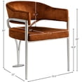 thumbnail image 3 of Meridian Furniture Madelyn Cognac Velvet Dining Chair, Set of 2, 3 of 6