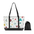 thumbnail image 7 of FORMRS Canvas Laptop Tote Bag for Women with 15.6" Computer Compartments Shoulder Handbag, Red Simple Shapes, 7 of 7