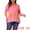 Pink, variant on Unique Bargains Women's Plus Size V Neck 3/4 Sleeve Striped Tie Dye Blouse 3X Rainbow