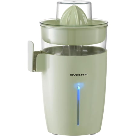 OVENTE Electric Citrus Juicer Machine with Self-Reversing Cones, 40 Watts, 17 oz Capacity, Pulp Control and Easy Pour Spout, Juice Squeezer for Orange, Lemon, Lime or Grapefruit, Green JE44G