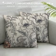 thumbnail image 3 of ARISTURING Floral Pattern Bouquets of Spring Flowers Black and White Square Throw Waist Pillow Case Decorative Cushion Cover Pillowcase Sofa, 3 of 5