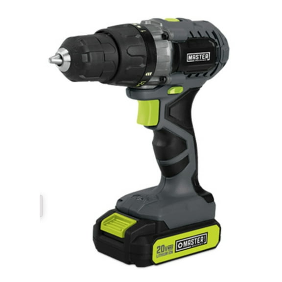 Master Mechanic 211891 20-Volt Compact Cordless Drill Kit, 3/8-In., Lithium-Ion Battery