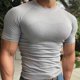 thumbnail image 4 of Camisas de Ajuste Seco para Hombres de Manga Larga Color Sólido Cuello Redondo Correr Entrenamiento Superior Respirable Seco Rápido Al Aire Libre, 4 of 8
