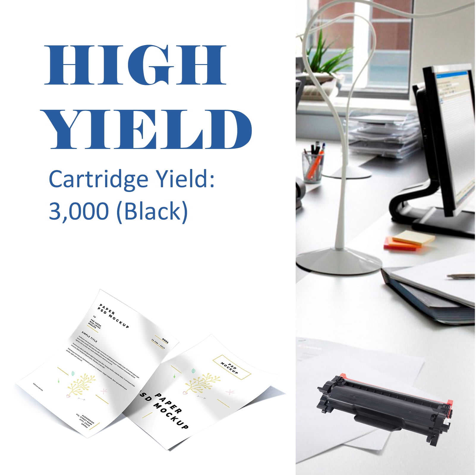 TN830XL TN830 High Yield Toner Cartridge Compatible for Brother TN830XL TN 830XL TN-830XL DCP-L2640DW HL-L2460DW HL-L2405W MFC-L2820DW L2900DW HL-L2400D L2405W L2480DW Printer Ink Black 4-Pack