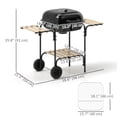 thumbnail image 2 of Barbecue au Charbon Portable avec Surface de Cuisson de 1840 Cm2, Cadre en Acier avec 3 Tablettes de Rangement, Couvercle Verrouillable et Évents Ajustables, Roues Pivotantes, Noir, pour Jardin et Terrasse, Usage Extérieur, 2 of 7