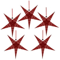FRCOLOR Red Paper DIY Hanging Star Lamp Aesthetic Table Lamp Led Battery