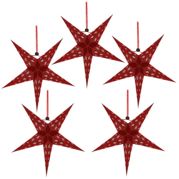 FRCOLOR Red Paper DIY Hanging Star Lamp Aesthetic Table Lamp Led Battery