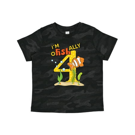 

Inktastic I m O-Fish-Ally Four Cute Clownfish Fourth Birthday Gift Toddler Boy or Toddler Girl T-Shirt
