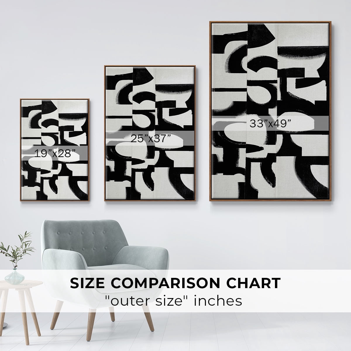 Prosperous Elements V9 Framed Premium Gallery Wrapped Canvas - Ready to Hang - 17 x 25 - Walnut Floating Frame