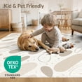 thumbnail image 4 of ODIKA 4'x6' Beige Ivory Abstract Flowing Washable Area Rug Contemporary Modern Geometric Scattered Oval Motifs With Curved Lines for Dorm Room, Small Living Stain Resistant Low Profile, Easy Care, 4 of 7