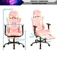 thumbnail image 6 of YRLLENSDAN PC Gaming Chair Racing Office Chair Ergonomic Desk Chair Massage PU Leather Recliner Computer Chair with Lumbar Support Headrest Armrest Footrest Rolling Swivel Task Chair for Adults, Pink, 6 of 7