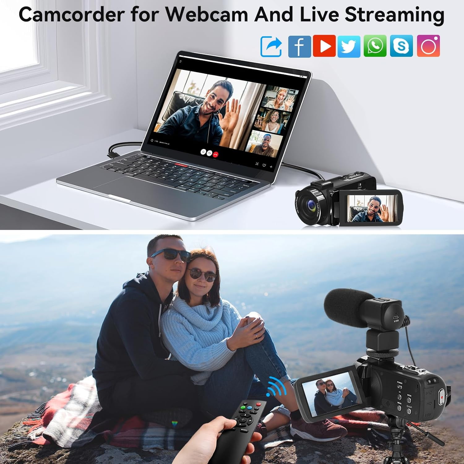 Video Camera Camcorder 8K 88MP Wifi Vlogging Camera for Youtube with 32GB SD Card,18X Digital Zoom 3.0 Inch 270 Flip Screen with Mic
