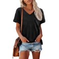 thumbnail image 2 of Summer Women Shirt Womens T Shirts Short Sleeve V-Neck Shirts Cute Fit Summer Casual Tee Tops, 2 of 7